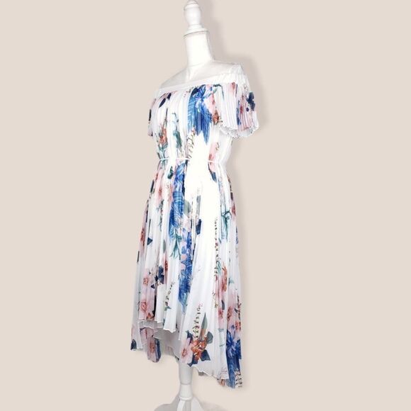 🌟Host Pick🌟Ted Baker London Luner Jamboree Off Shoulder Floral Pleated Dress - Picture 9 of 16